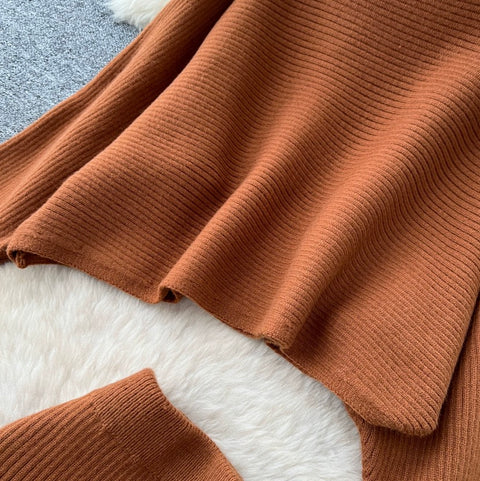Loose-fit Knitwear & Skirt 2Pcs