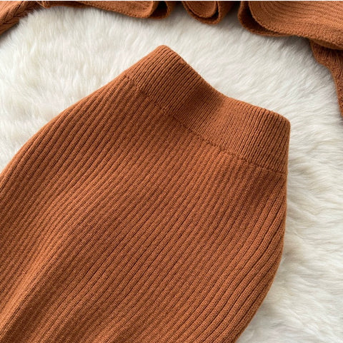 Loose-fit Knitwear & Skirt 2Pcs