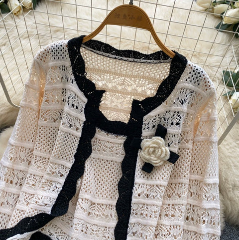 Cardigan & Camisole & Shorts Knitted 3Pcs