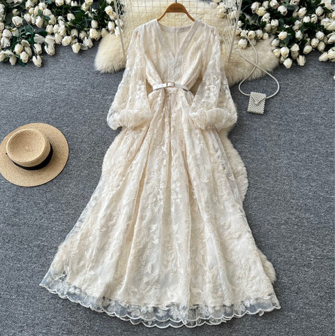French Style Embroiderd Lace Dress
