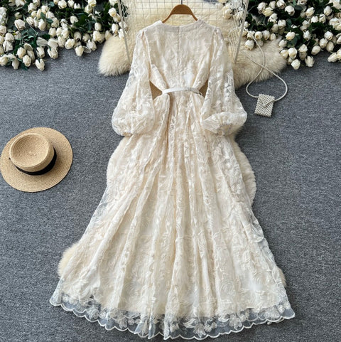 French Style Embroiderd Lace Dress