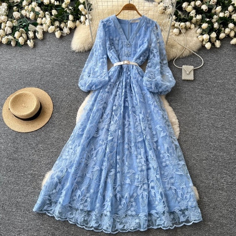 French Style Embroiderd Lace Dress