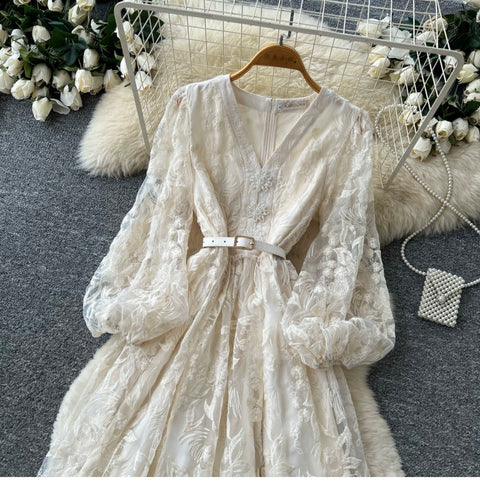 French Style Embroiderd Lace Dress