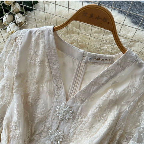 French Style Embroiderd Lace Dress