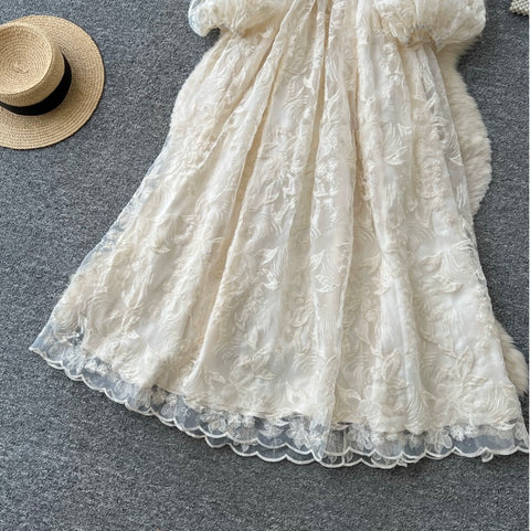 French Style Embroiderd Lace Dress
