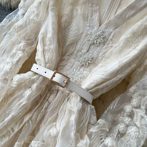 French Style Embroiderd Lace Dress
