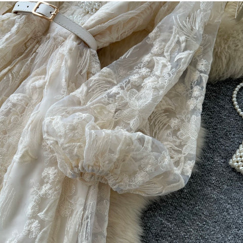 French Style Embroiderd Lace Dress