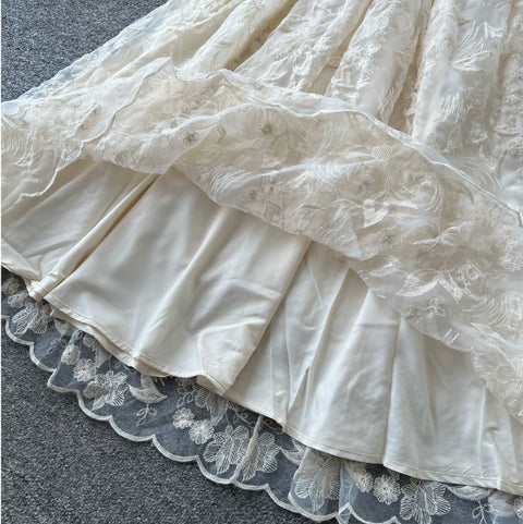 French Style Embroiderd Lace Dress