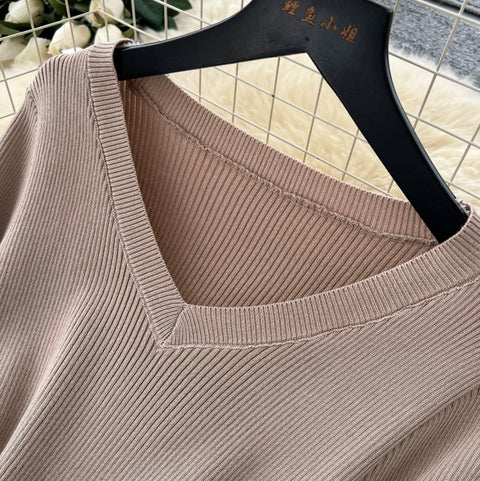 Korean Style Pleated Knit Dress