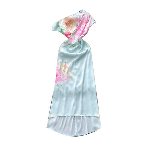 Slant Neckline Printed Dress