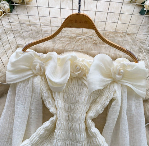Off-shoulder 3d Flower Shirt