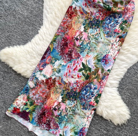 High-end Floral Print Slip Dress