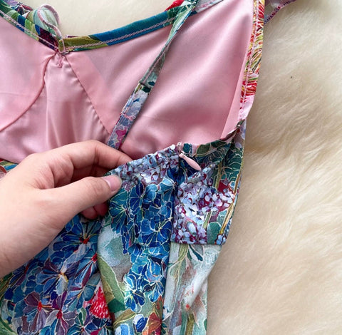 High-end Floral Print Slip Dress