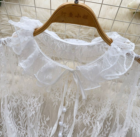 Delicate Hollowed Lace Shirt
