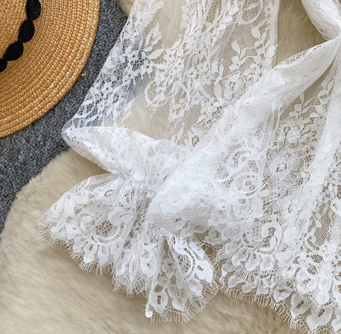Delicate Hollowed Lace Shirt