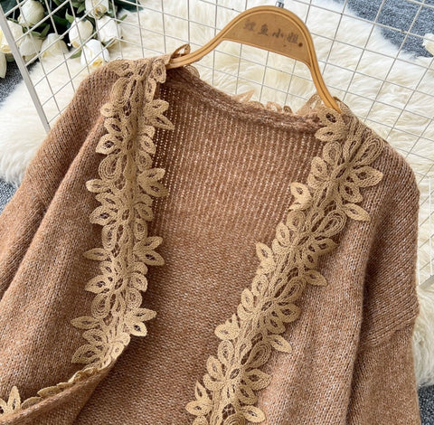 Cardigan & Slip Dress Patchwork 2Pcs
