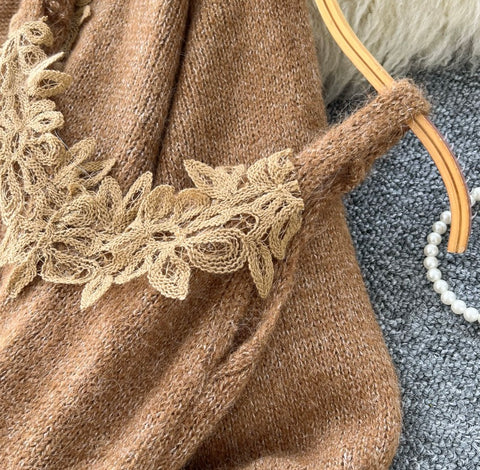 Cardigan & Slip Dress Patchwork 2Pcs
