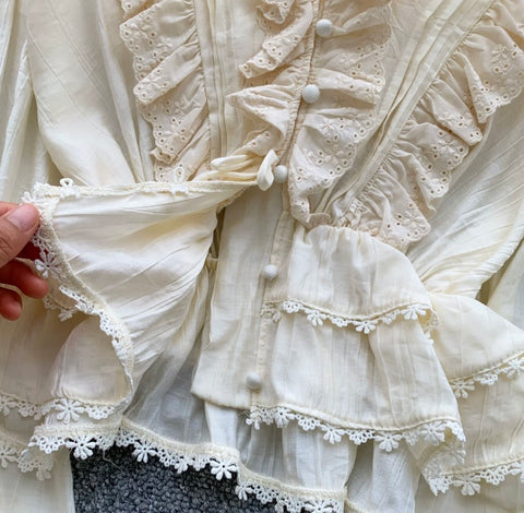 Sweetie V-neck Lace Trim Shirt