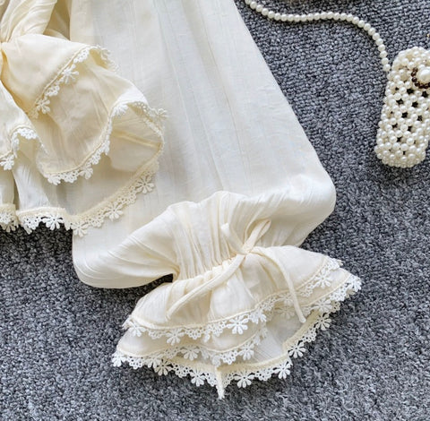 Sweetie V-neck Lace Trim Shirt