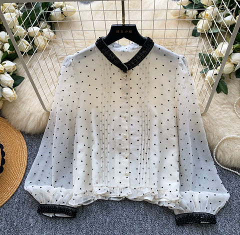 Korean Style Polka-dot Shirt