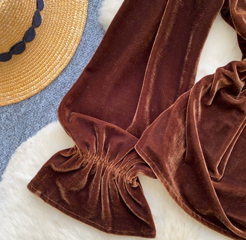 Beaded Bow-tie Velvet Shirt