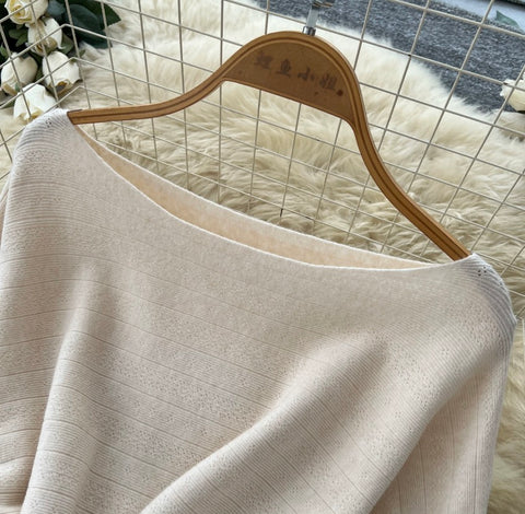 Off-shoulder Sweater & Skirt Knit 2Pcs