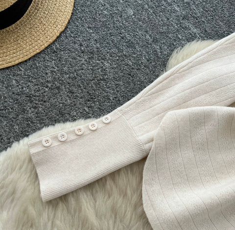 Off-shoulder Sweater & Skirt Knit 2Pcs