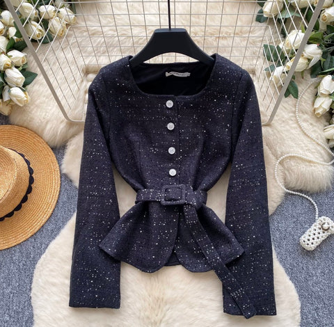 Single-breasted Sequined Shirt