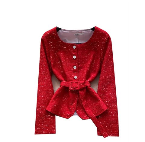 Single-breasted Sequined Shirt