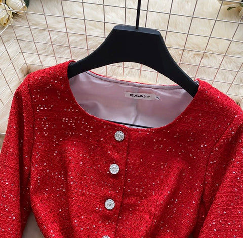 Single-breasted Sequined Shirt