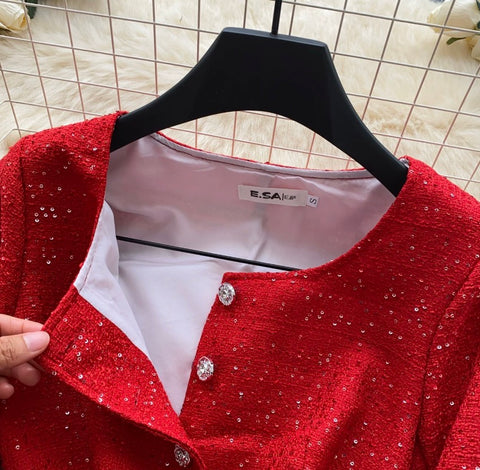 Single-breasted Sequined Shirt