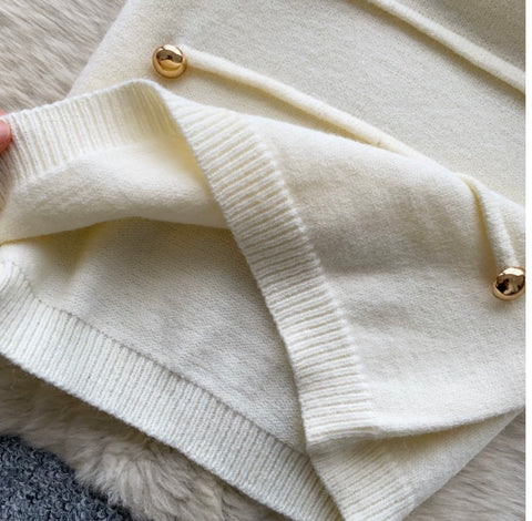 Off-shoulder Sweater & Skirt Elegant 2Pcs