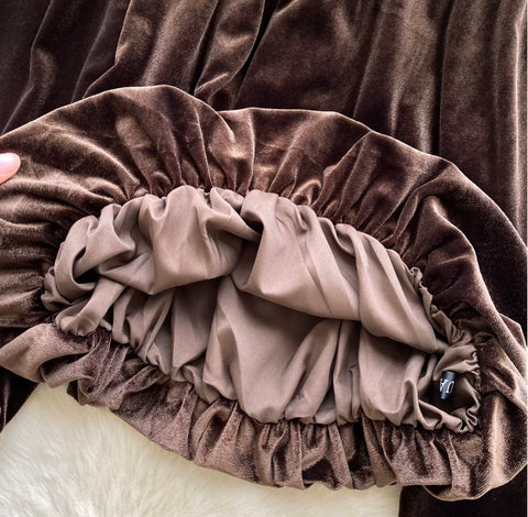 Ruffled Off-shoulder Velvet Top