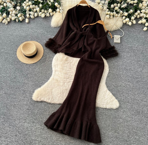 Cardigan & Slip Dress Knitted 2Pcs