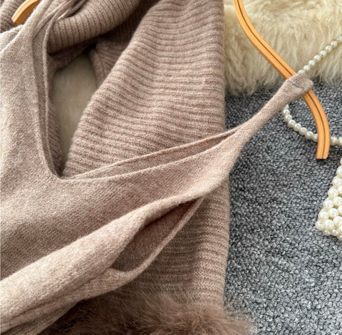 Cardigan & Slip Dress Knitted 2Pcs