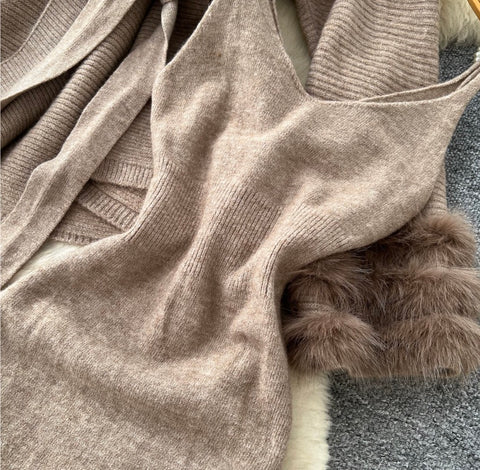 Cardigan & Slip Dress Knitted 2Pcs
