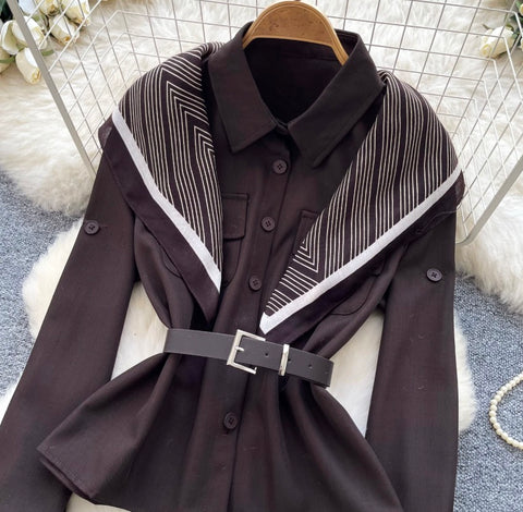 Premium Shirt & Pleated Skirt 2Pcs