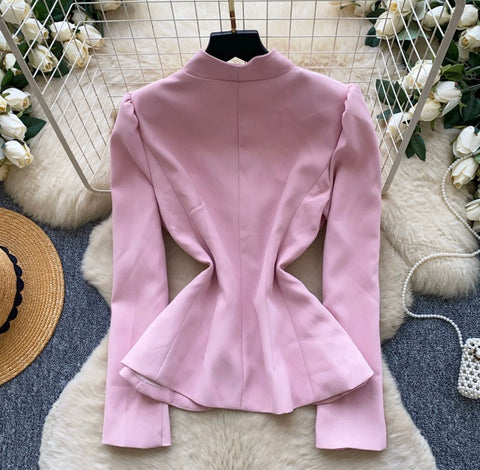 French Style Stand Collar Blazer