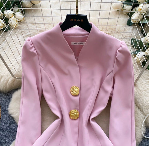 French Style Stand Collar Blazer