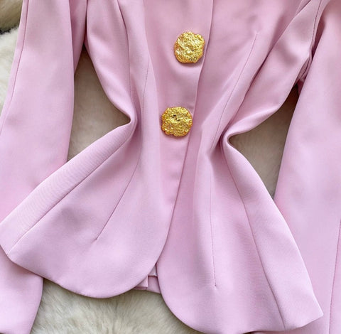 French Style Stand Collar Blazer