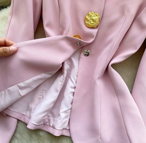 French Style Stand Collar Blazer