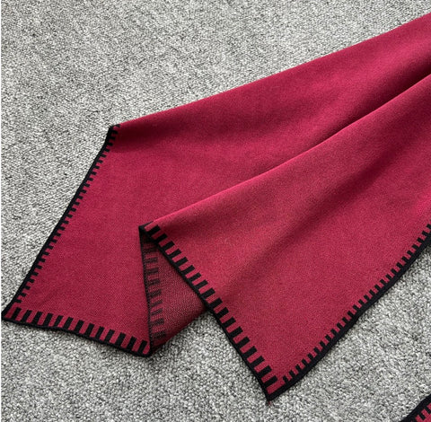 Shawl & Sweater & Skirt Knit 3Pcs