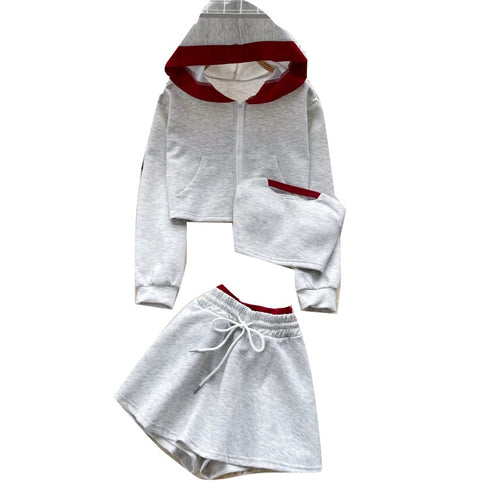 Hoodie & Camisole & Shorts Sportswear 3Pcs