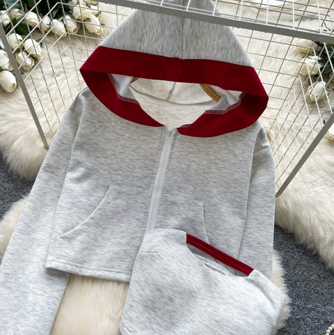 Hoodie & Camisole & Shorts Sportswear 3Pcs
