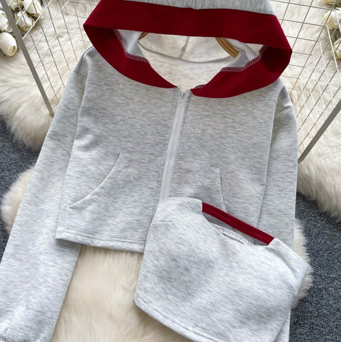 Hoodie & Camisole & Shorts Sportswear 3Pcs