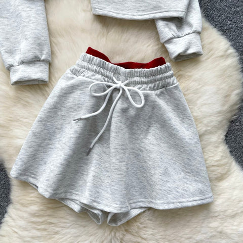 Hoodie & Camisole & Shorts Sportswear 3Pcs