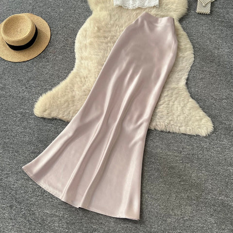 White Lace Top & Satin Skirt 2Pcs