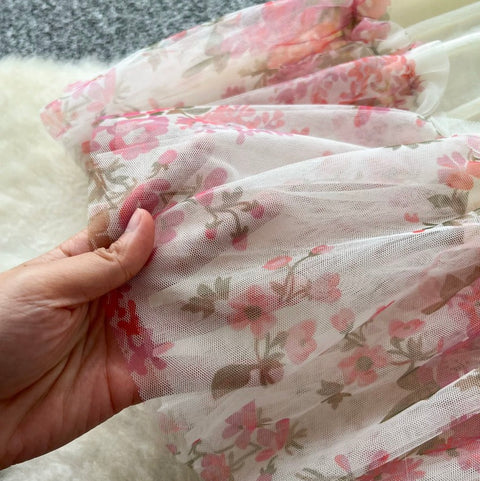 Floral Shawl & Knitted Dress 2Pcs