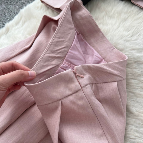 Uniform Style Blazer & Skirt 2Pcs