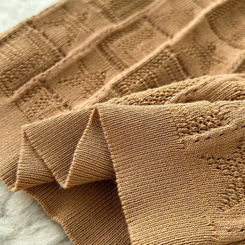 Cardigan & Vest Dress Coffee Knit 2Pcs